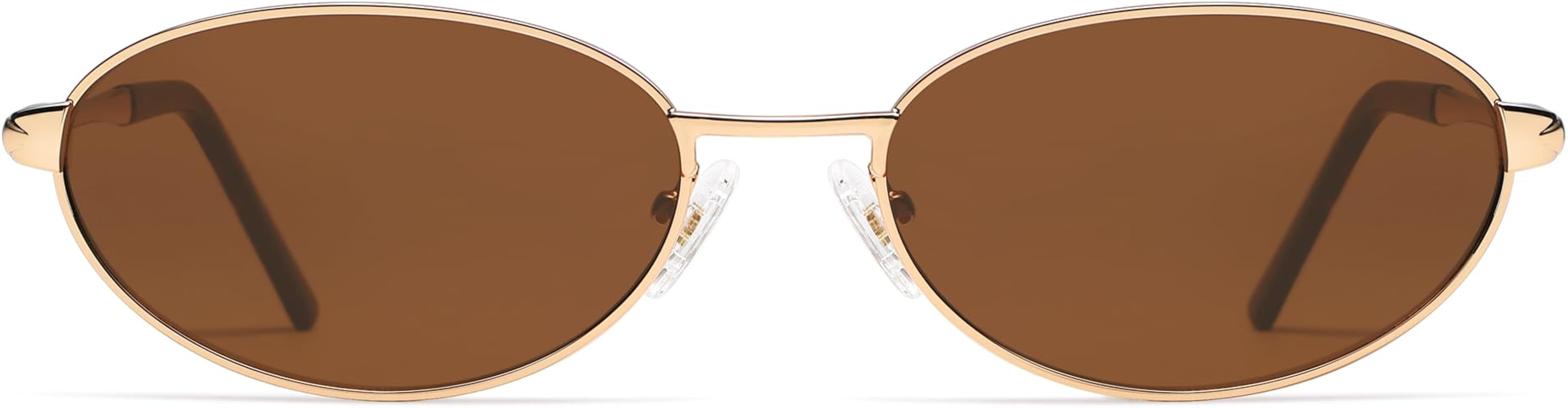 Retro Oval Sunglasses for Women Mens with Spring Hinge Sunnies AP3696 | Amazon (US)