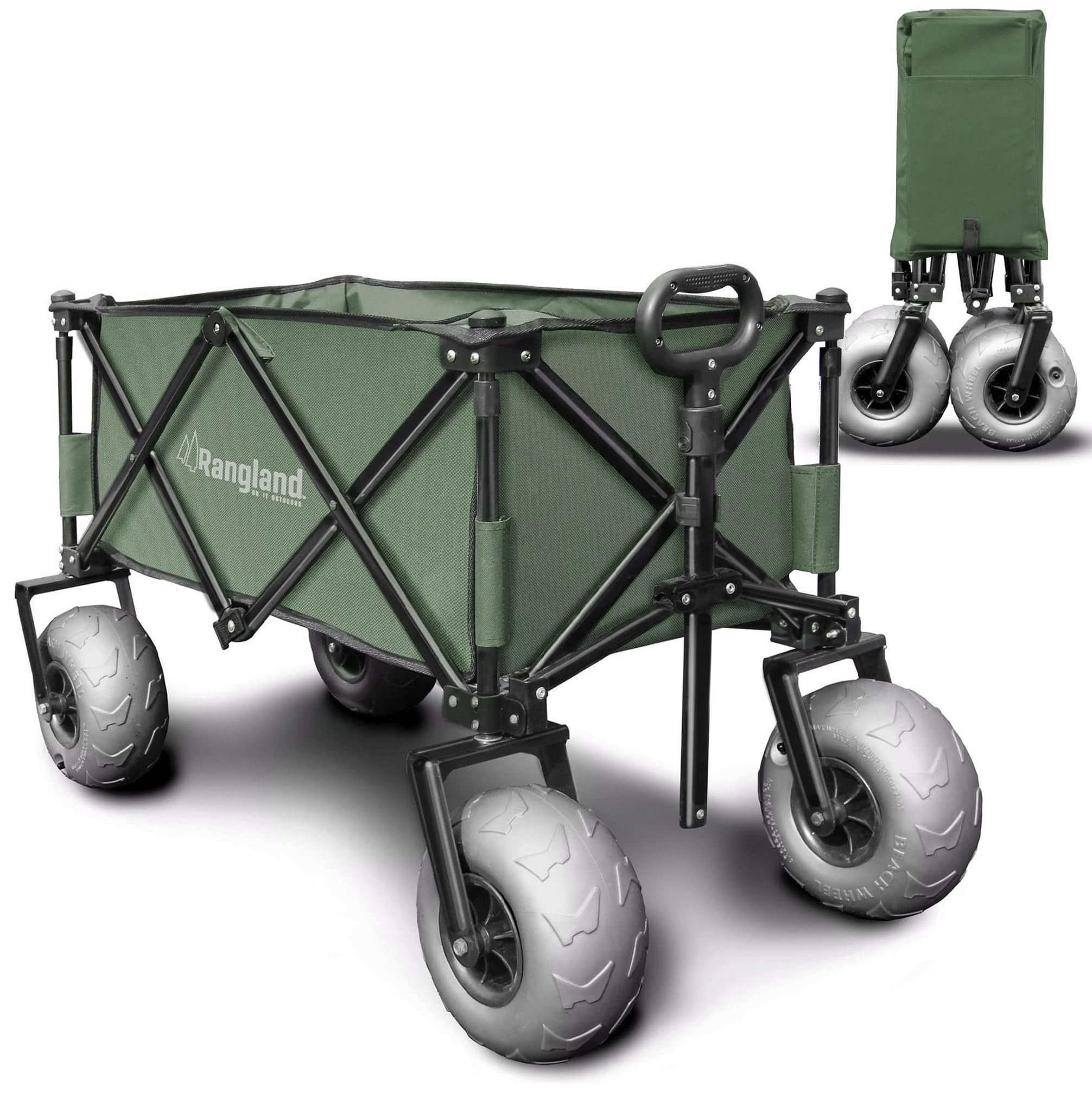 Beach Wagon with Big Wheels for Sand - All Terrain Steel Frame Utility Cart with 9" Pneumatic Tir... | Amazon (US)