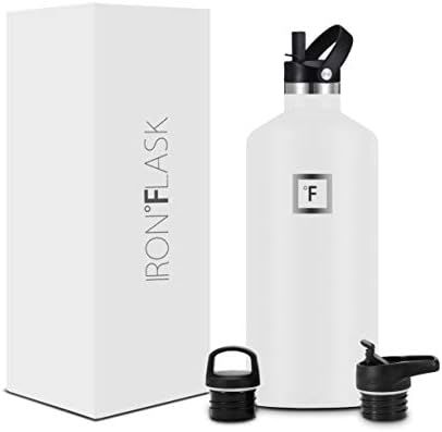 IRON °FLASK Sports Water Bottle - 64 Oz, 3 Lids (Straw Lid), Vacuum Insulated Stainless Steel, H... | Amazon (US)