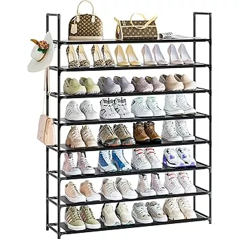 Mavivegue 9 Tiers Shoe Rack Tall Shoe Organizer Shoe Storage 3 Row