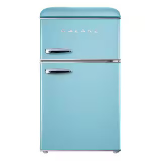Galanz 3.1 cu. ft. Retro Mini Fridge with Dual Door True Freezer in Blue GLR31TBEER - The Home De... | The Home Depot