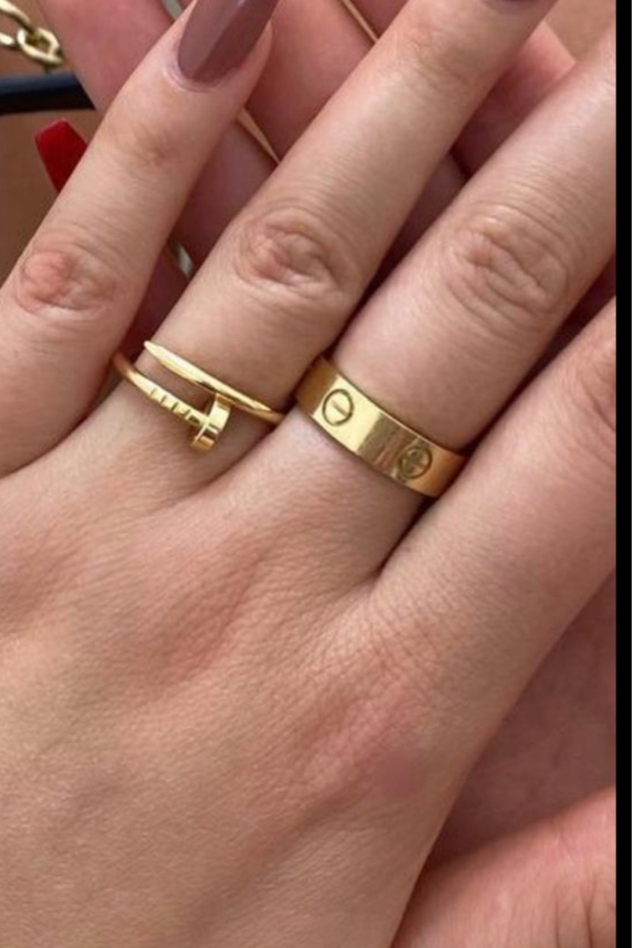 Yellow gold and white gold love ring, wedding band, and nail ring available! 

#LTKunder50
