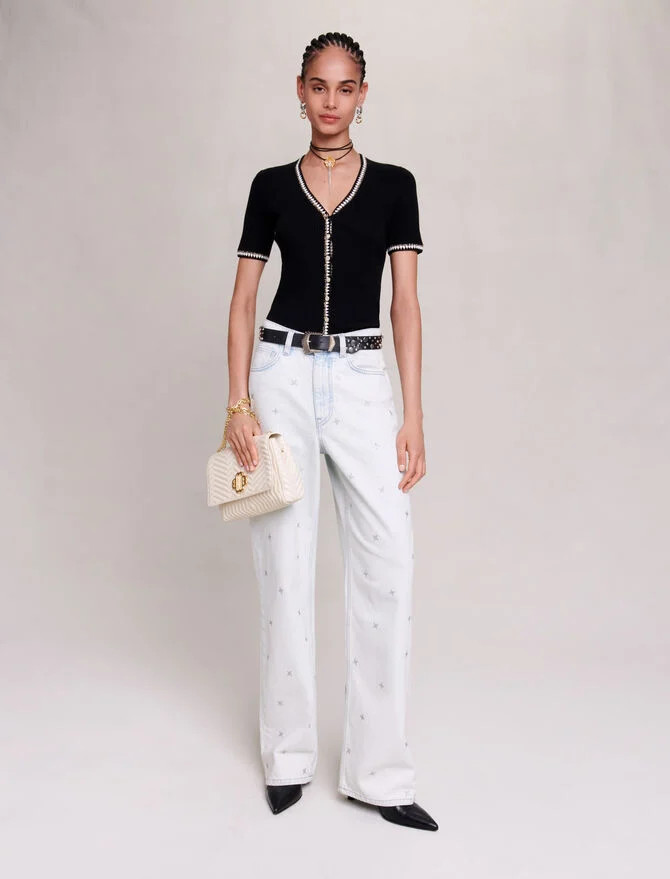 Fitted knitted pullover | Maje US