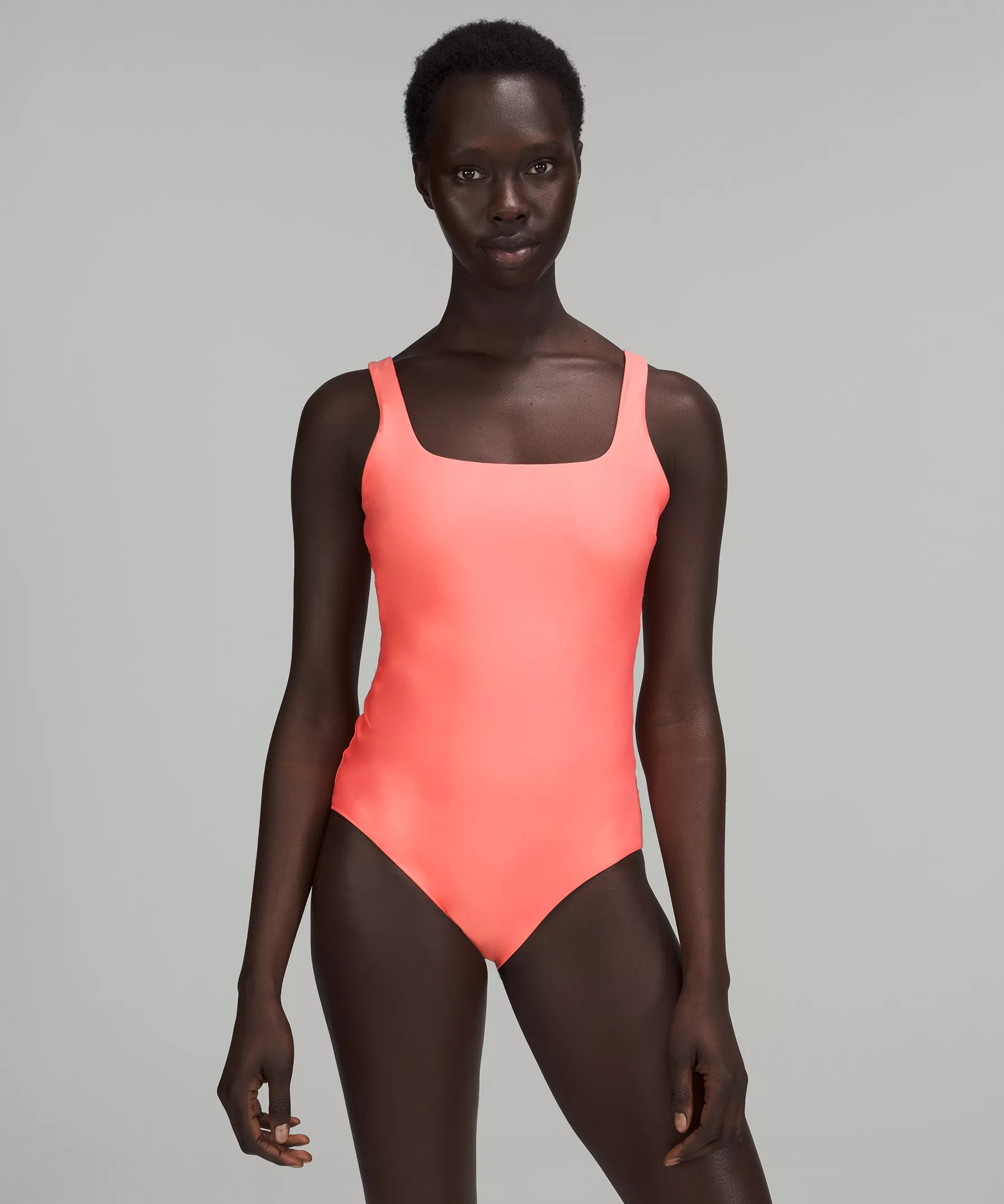Waterside Square-Neck One-Piece Swimsuit B/C Cup, Medium Bum Coverage | Lululemon (CA)