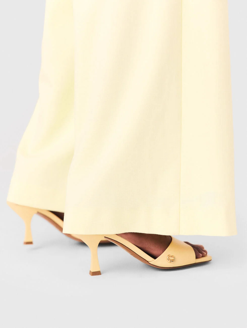 Leather mules Yellow / Orange for Women | Maje | Maje US