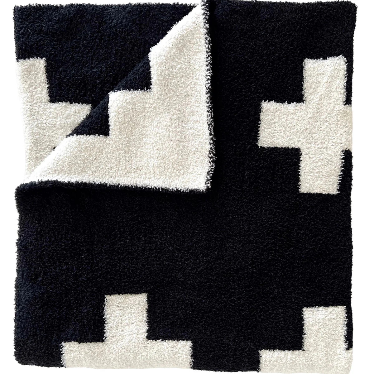 Phufy® Bliss Blanket, Black/White Cross | SpearmintLOVE
