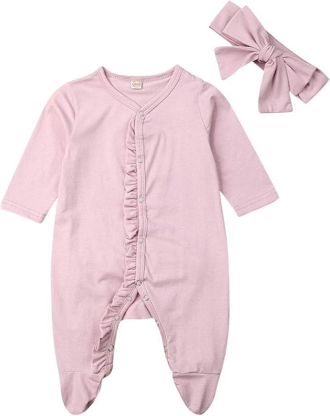 Ayalinggo Unisex Newborn Baby Girl Boy Onesie Footie Pajamas Sleeper Knitted Romper Jumpsuit Fall... | Amazon (US)