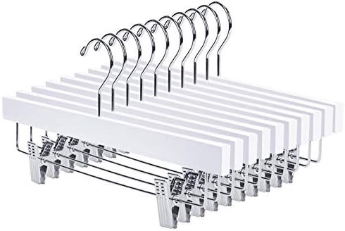 Nature Smile Solid Lotus Wood Deluxe Wooden Pants Hangers Bottom Hanger Jeans Hanger Skirt Hanger... | Amazon (US)