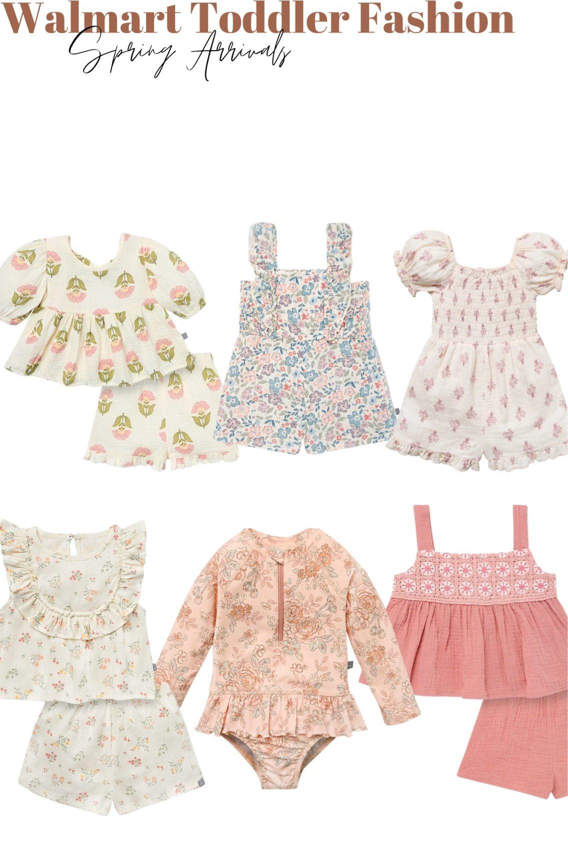 Walmart toddler girl spring fashion. New arrivals. Toddler girl style. Baby girl outfits. Floral sets 

#LTKFamily #LTKKids #LTKBaby