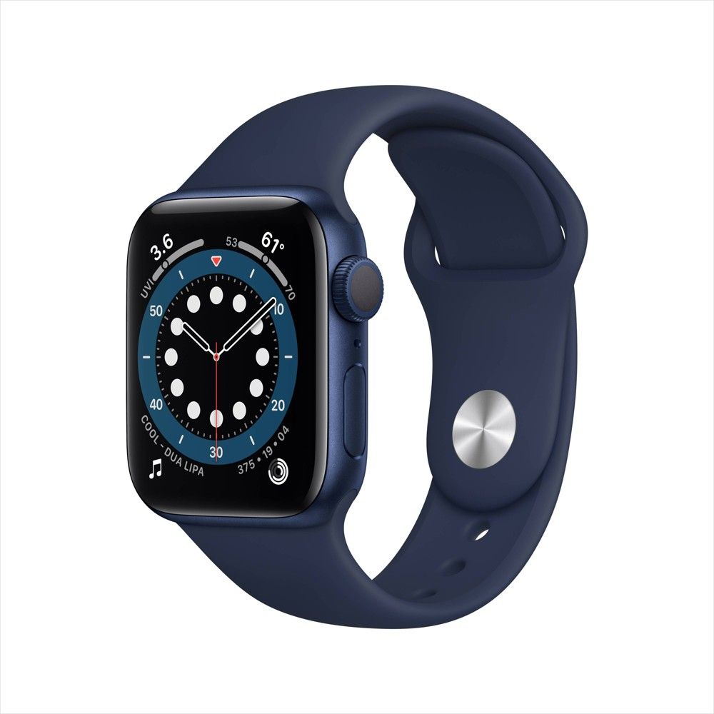 Apple Watch Series 6 GPS, 40mm Blue Aluminum Case with Deep Navy Sport Band | Target