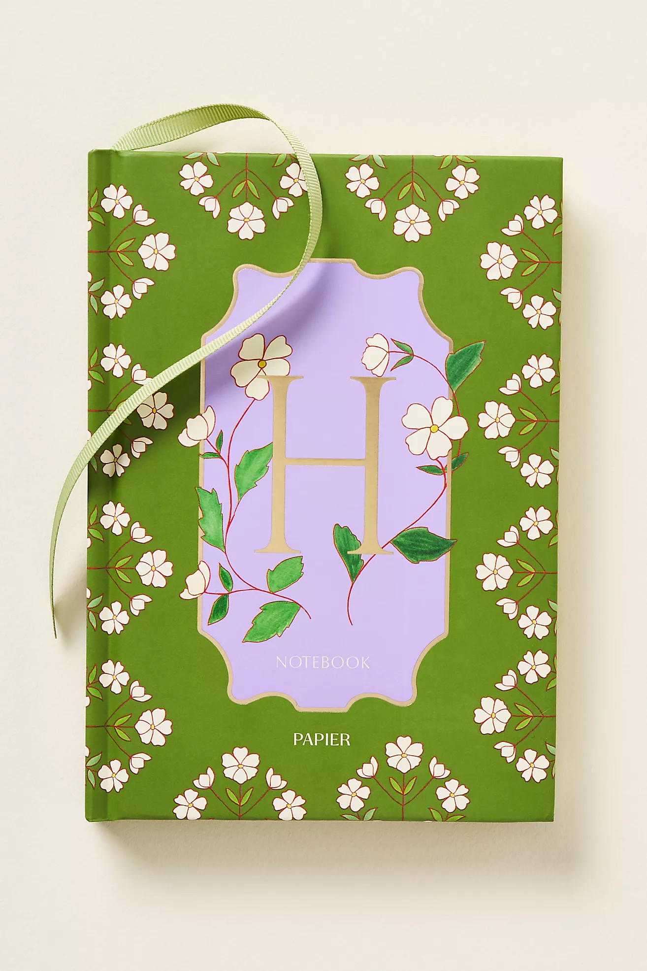Papier x Anthropologie Floral Monogram Lined Notebook | Anthropologie (US)