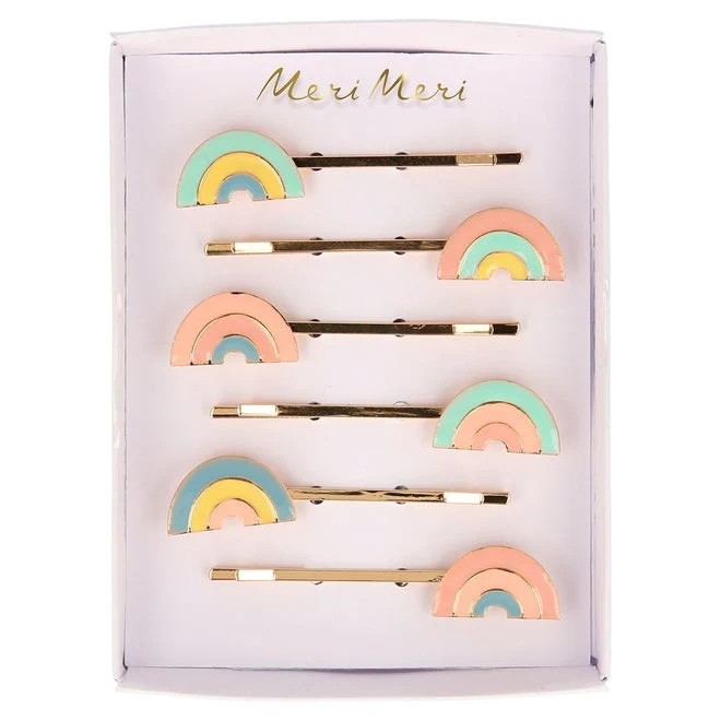 Rainbow Enamel Hair Slides | Ellie and Piper