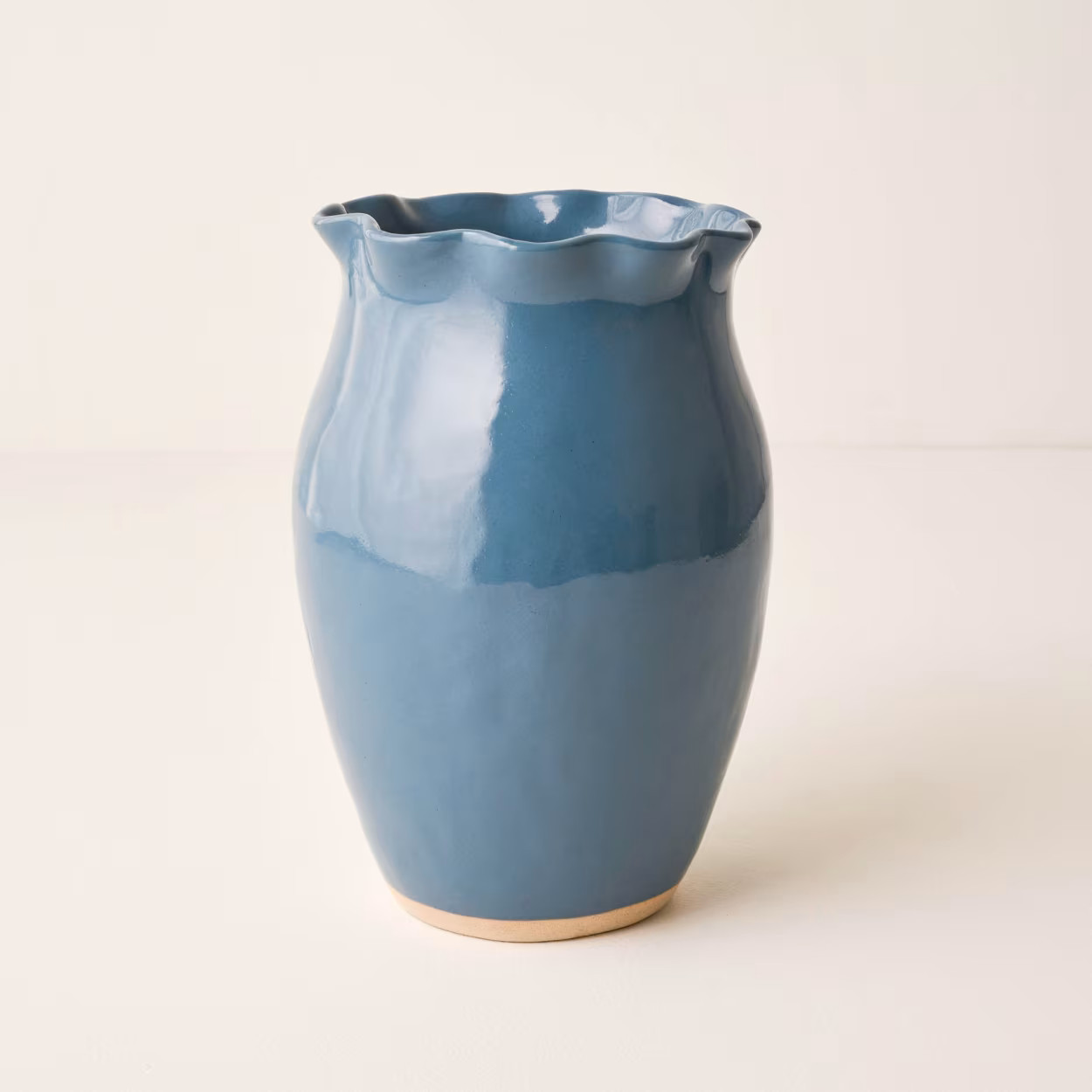 Nancy Blue Scalloped Ceramic Vase | Magnolia
