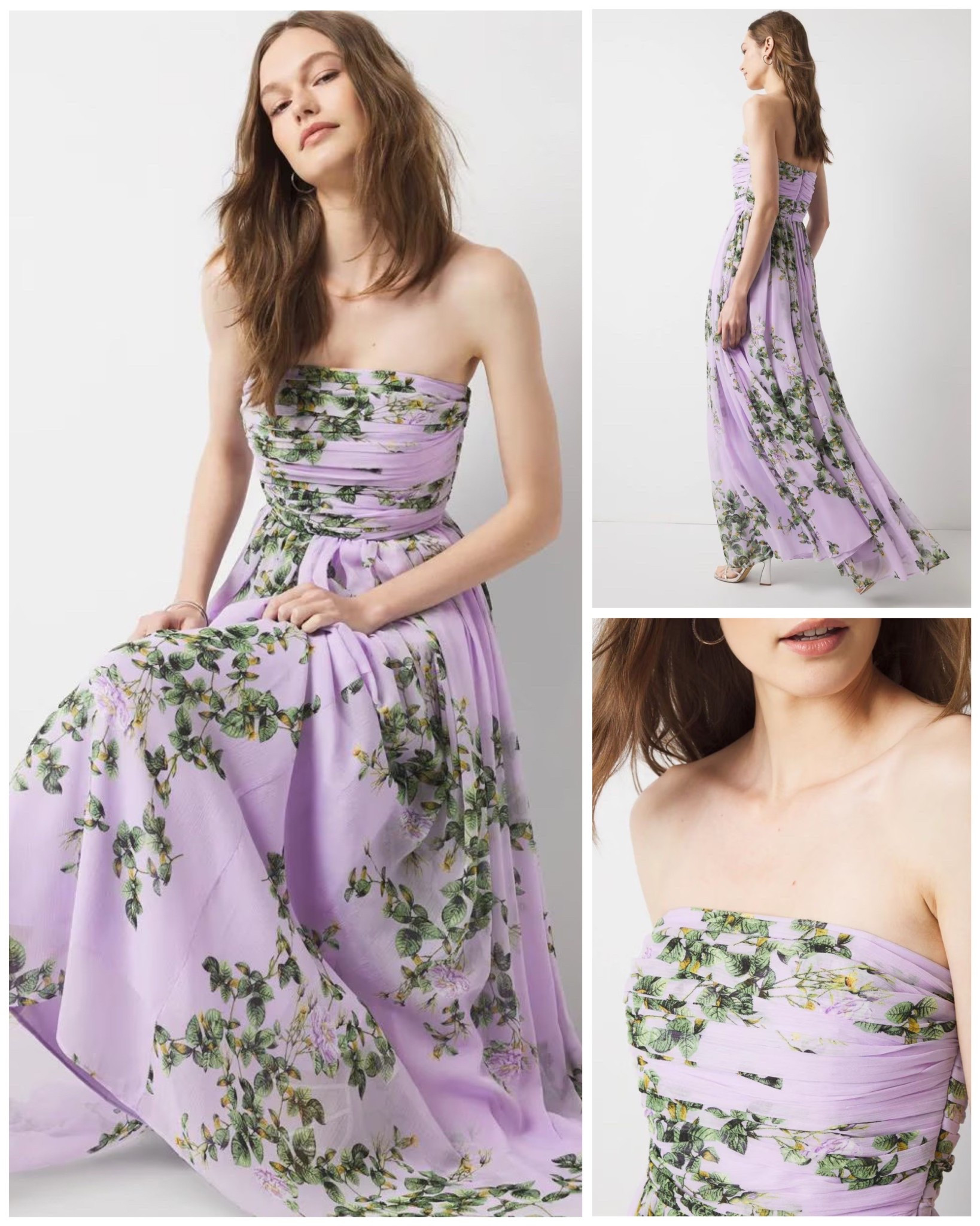 Lilac Strapless Chiffon Maxi Dress
Wedding guest dress
Formal 
Cocktail 
Prom 
Purple maxi dress
Strapless dress
Floral print dress 
Preppy 
Romantic 

#LTKSpringSale #LTKWedding #LTKSeasonal