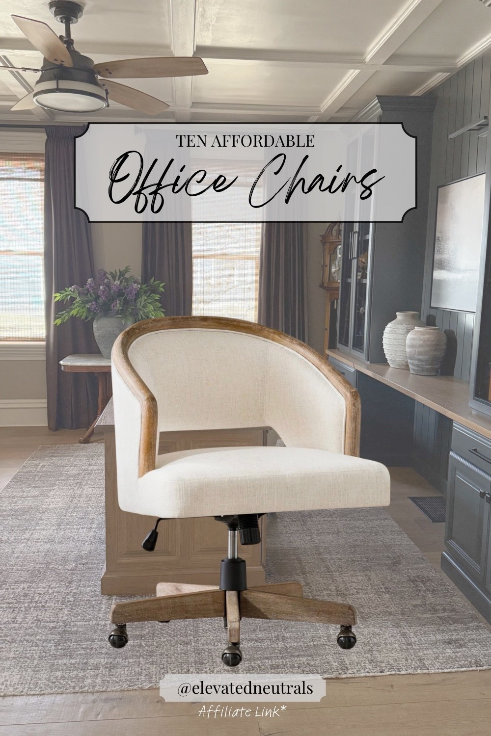 Ten affordable, neutral office chairs I would recommend (and use in my own home) to recreate my traditional home office!

#LTKHome