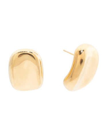 Made In Italy 18kt Gold Plated Electroform Curved Earrings | TJ Maxx