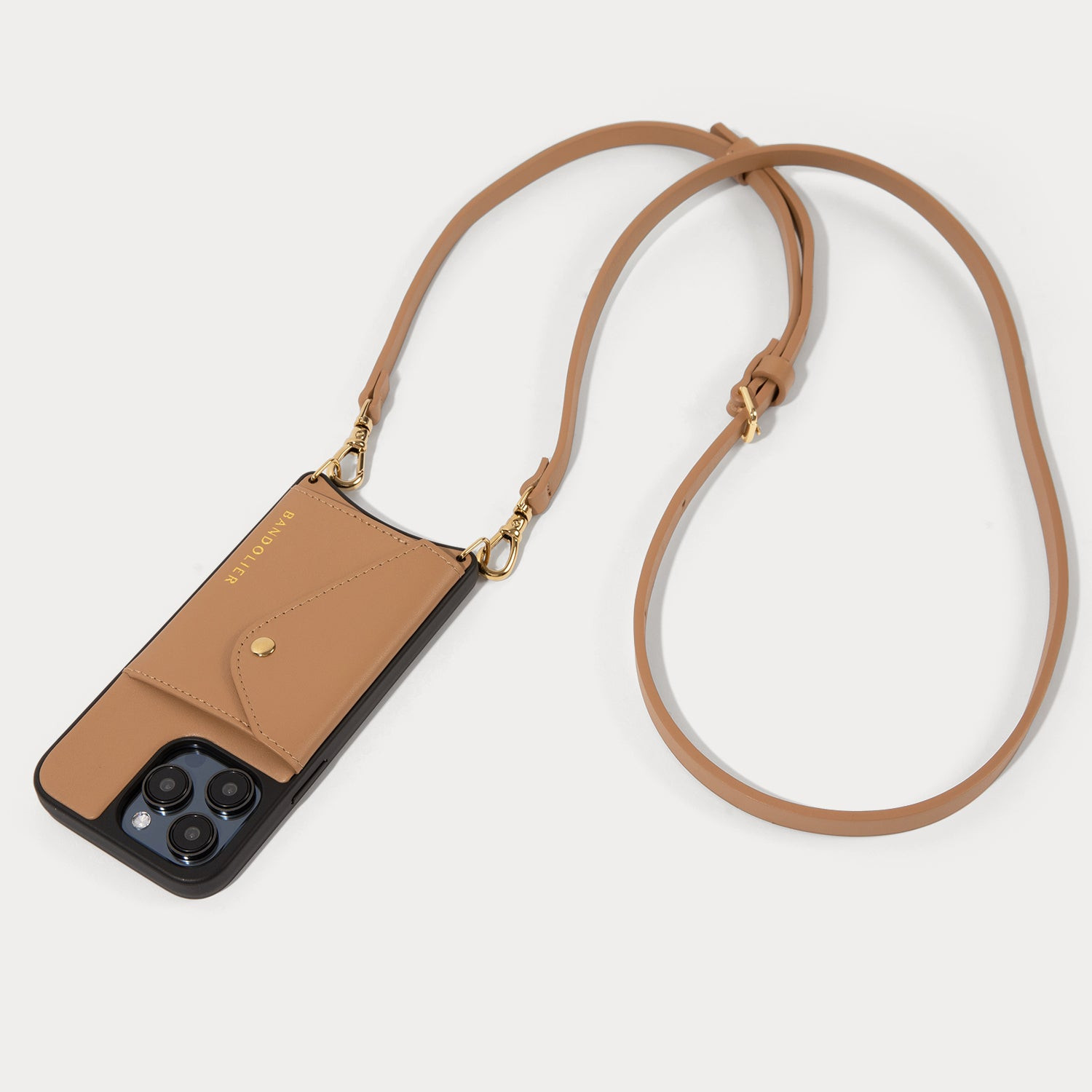 Donna Side Slot Crossbody Bandolier - Tan/Gold | Bandolier