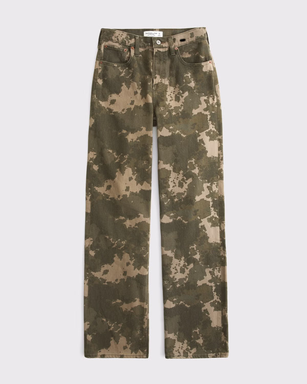 High Rise 90s Relaxed Camo Print Jean | Abercrombie & Fitch (US)