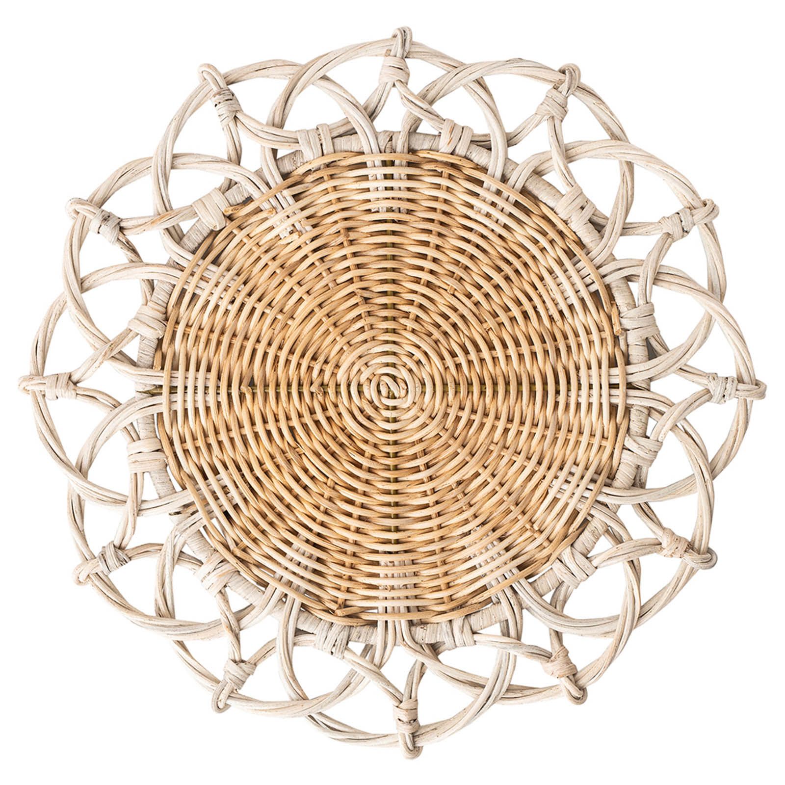 Juliska Provence Coastal Beach Whitewash Rattan Woven Placemat | Kathy Kuo Home