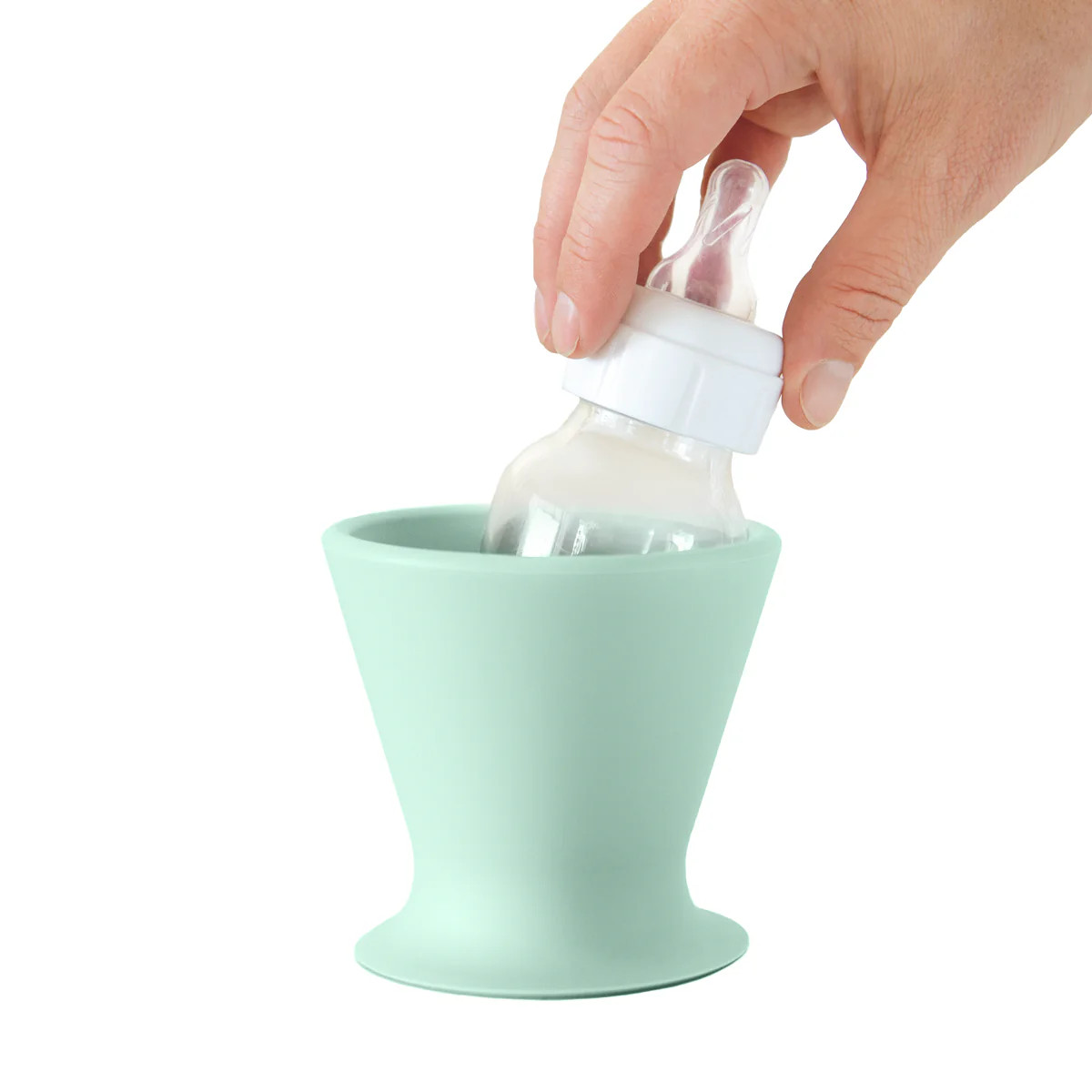 bökee Baby Bottle Holder, Hands Free, One-Hand Bottle Prep | bökee