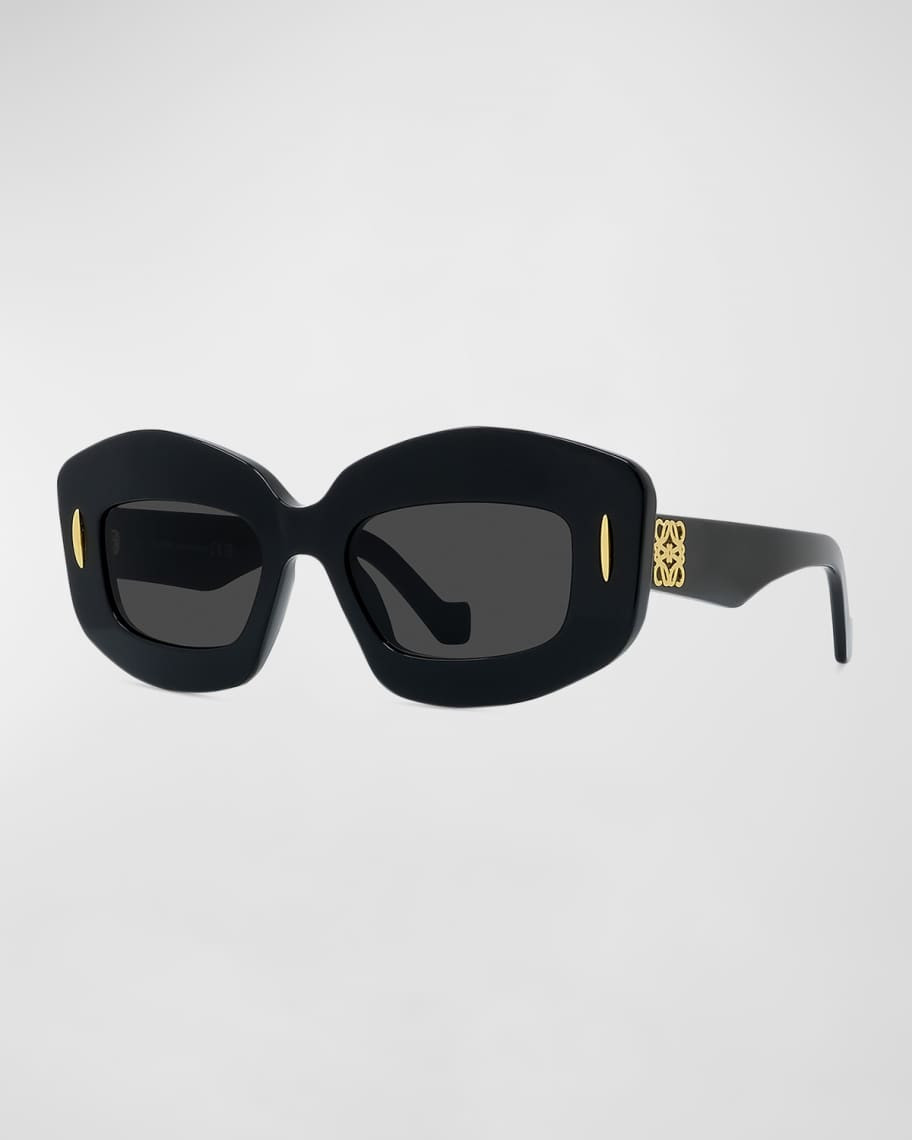 Loewe Men's Anagram Acetate-Nylon Rectangle Sunglasses | Neiman Marcus