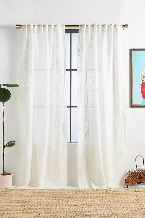 Embroidered Manette Curtain | Anthropologie (US)
