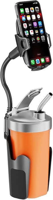 Cup Phone Holder for Car with 360° Adjustable Long Gooseneck, Cell Phone Holder Mount for Car | ... | Amazon (US)