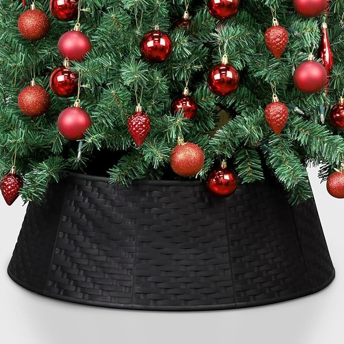 Blissun Christmas Tree Collar, 28.7" D Round Plastic Christmas Tree Ring, Christmas Tree Skirt fo... | Amazon (US)