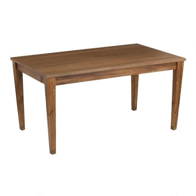 Wood Tapered Leg Vance Dining Table with Drawers | World Market