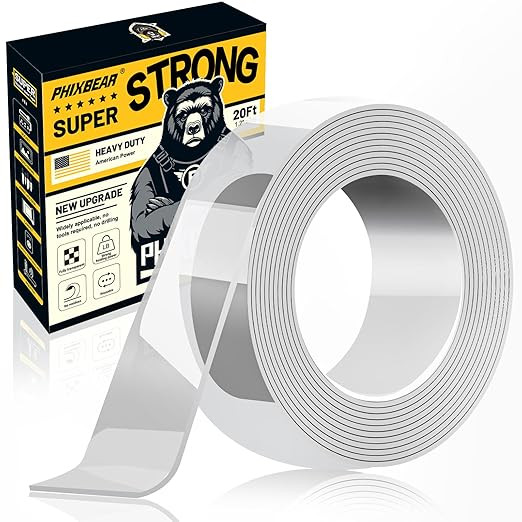 Double Sided Tape Strong Adhesive, Super Stick Large Tape Heavy Duty Mounting (20Ft x 1.2In), No ... | Amazon (US)