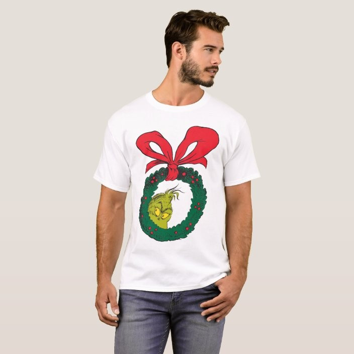 Classic The Grinch | Wreath T-Shirt | Zazzle.com | Zazzle