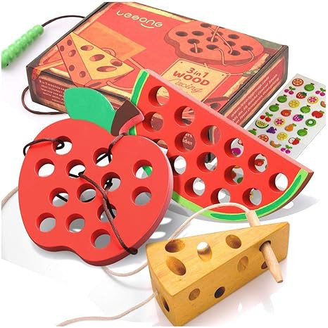 Lacing Toy for Toddlers, Fine Motor Skill Toys for 3 Year Old, Educational Learning Montessori Ac... | Amazon (US)