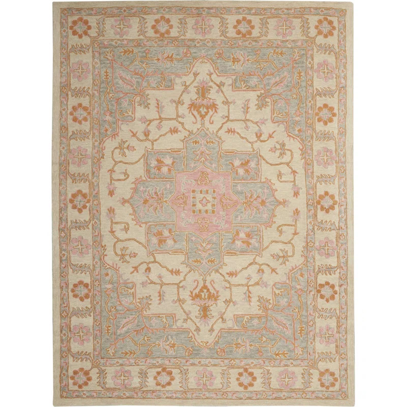 Bade Hand-Tufted Wool Sand/Light Orange Area Rug | Wayfair North America