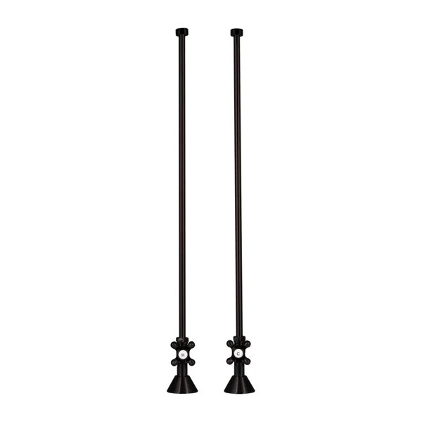 Straight Supply Lines with Cross Handle Supply Stops | Wayfair North America