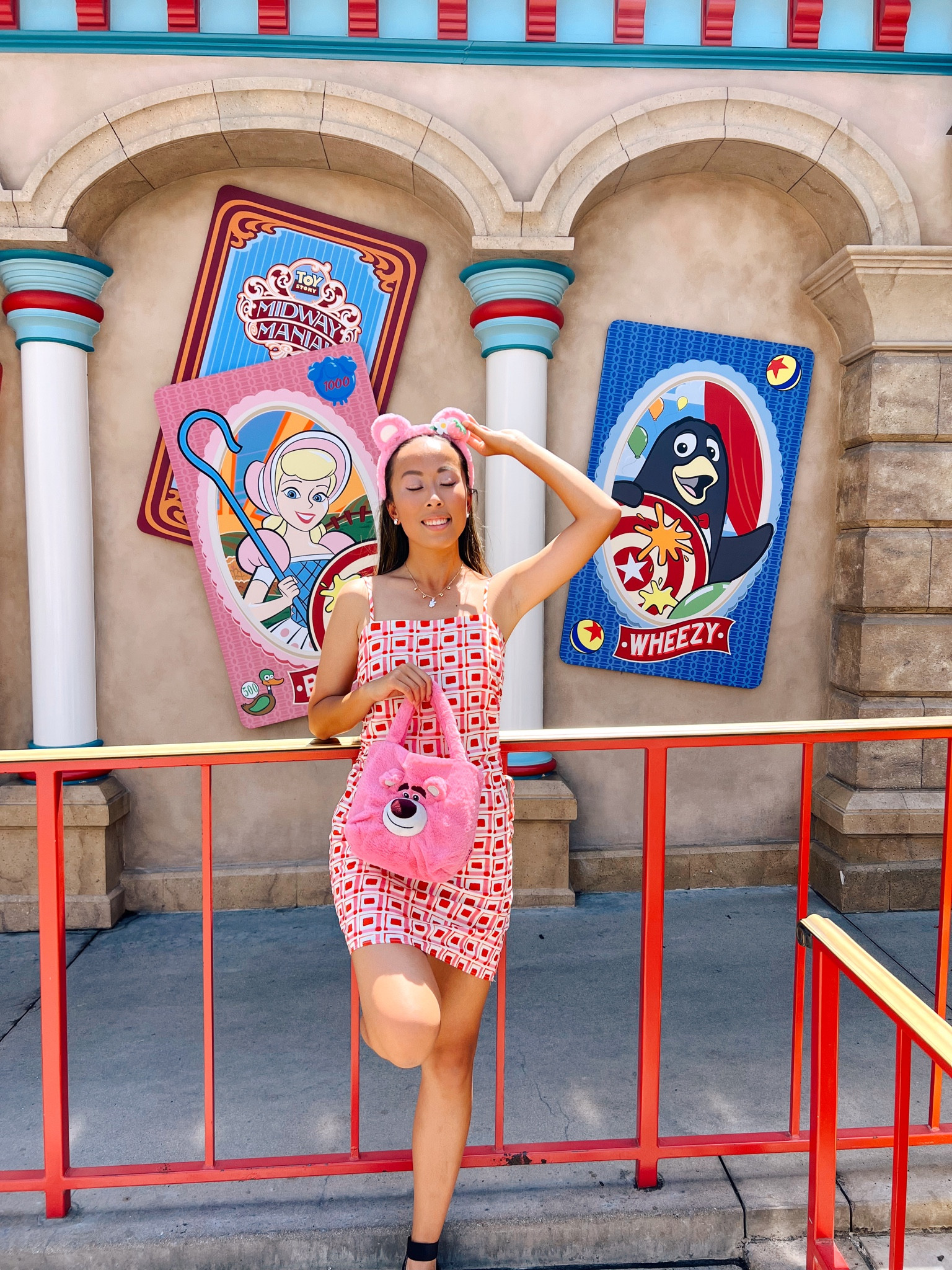 Disney Bound as Lotso Bear (make sure he smells like strawberries 🍓 )
Dress: Zara
Bag and ears: TEMU

#LTKtravel #LTKstyletip #LTKU