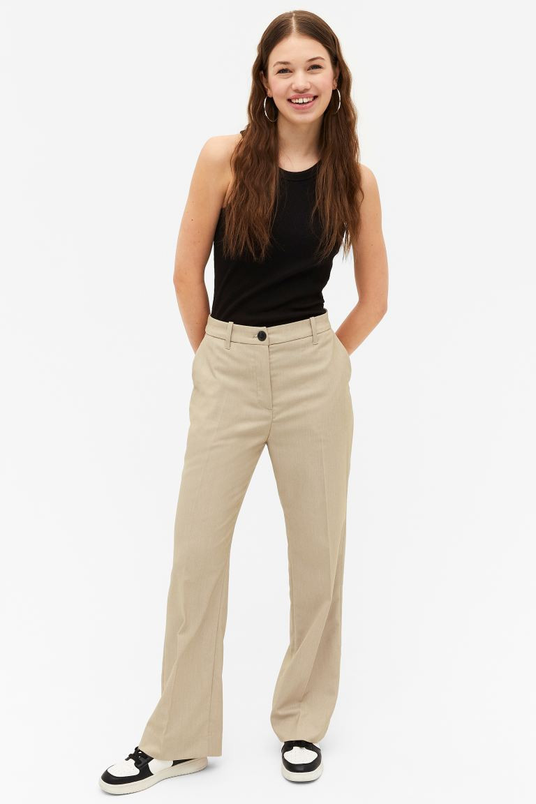 Mid waist straight leg tailored trousers | H&M (UK, MY, IN, SG, PH, TW, HK)