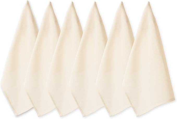DII Basic Solid Dishtowel Collection Cotton Flat Woven, Small Set, 18x28, Natural, 6 Piece | Amazon (US)