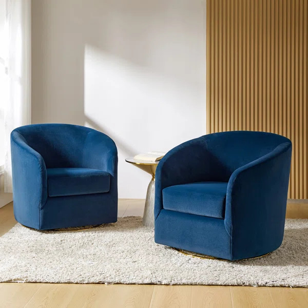 Holden Velvet Swivel Barrel Chair | Wayfair North America