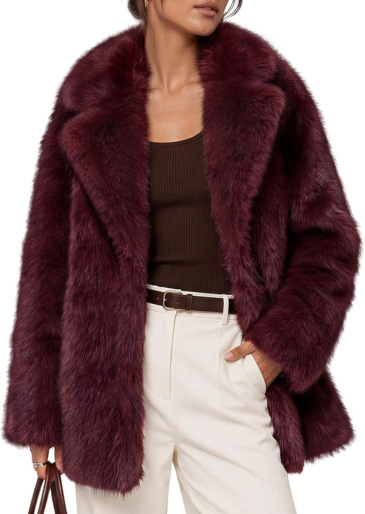 Trendy Queen Women's Faux Fur Coat Winter Clothes | Amazon (US)