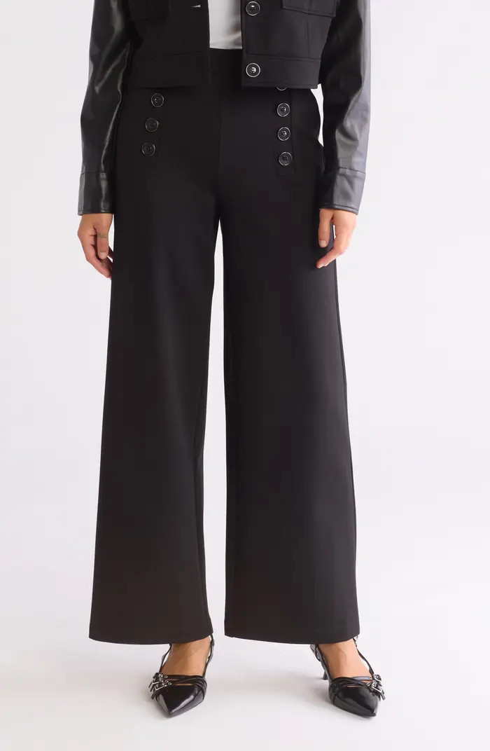 Ellen Tracy Sailor Button Wide Leg Pants | Nordstromrack | Nordstrom Rack