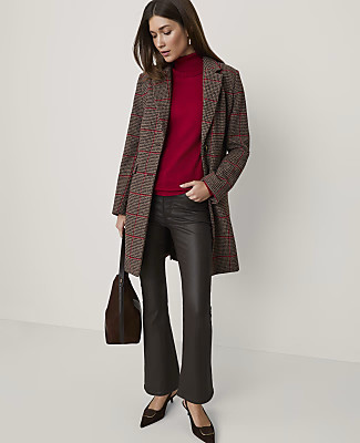 Plaid Short Chesterfield Coat | Ann Taylor