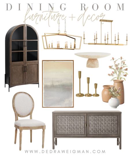 Home decor and furniture finds for your dining room! Loving this curio cabinet, buffet table and chandelier combo! 

#diningroom #wallart #homedecor #buffettable 

#LTKFind #LTKstyletip #LTKhome