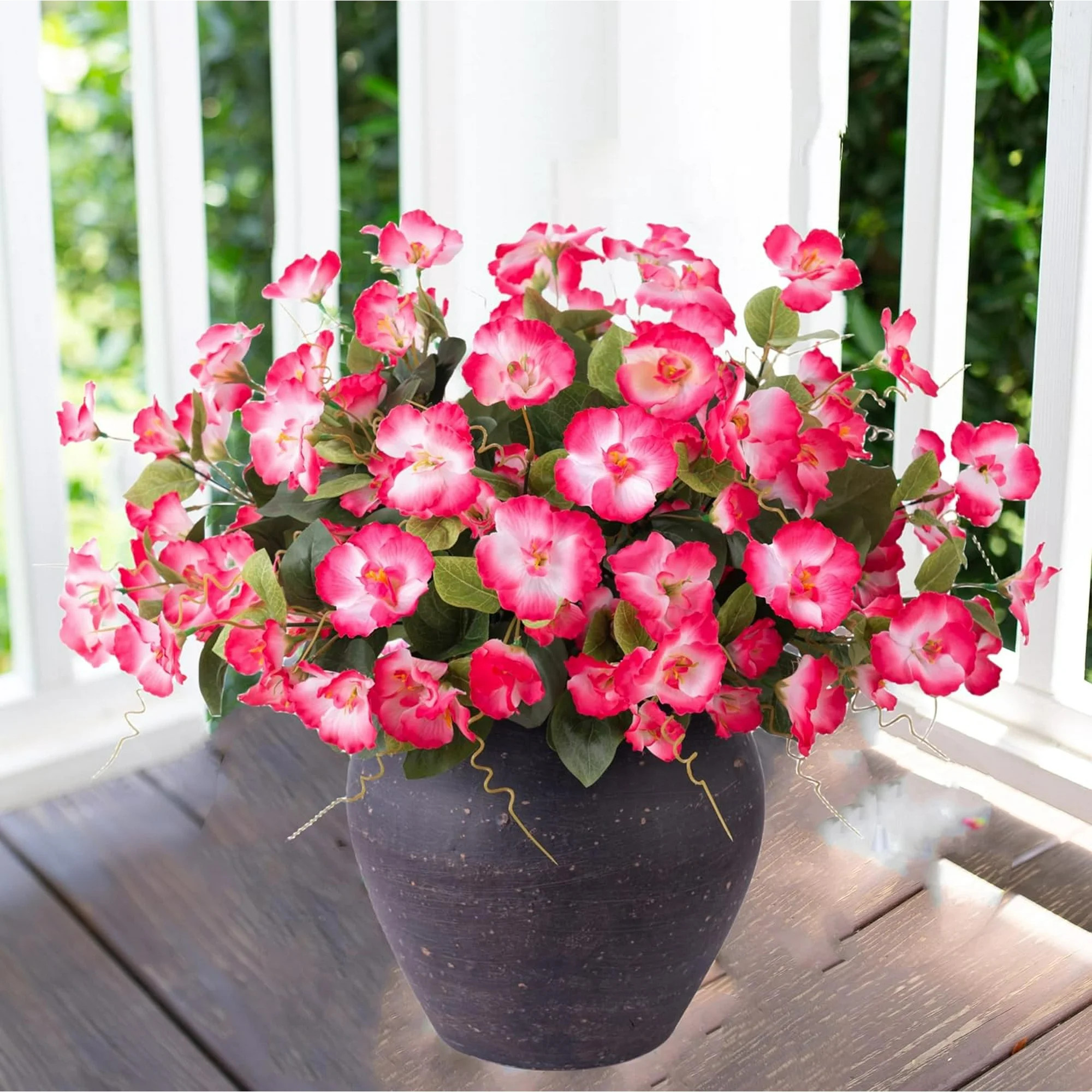 Artificial Faux Outdoor Plants Flowers for Spring Summer Decoration, 6 Bundles Fake Silk UV Resis... | Walmart (US)