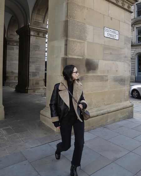 shearling coat, cropped black jeans, sunglasses, cable knit jumper, knee high boots, leather bag, gold jewellery, lipstick, french connection, lancôme, tory burch, my bag, oliver bonas, shoe the bear, toetme, selfridges, astrid & miyu, monica vinader, le specs, net-a-porter, mango, asos, abercrombie & fitch, h&m, vagabond, John Lewis, winter jacket, winter outfit ideas 

*for the tory burch bag use code HANNI for 20% off + free NDD via my bag 

#LTKeurope #LTKCyberWeek #LTKstyletip