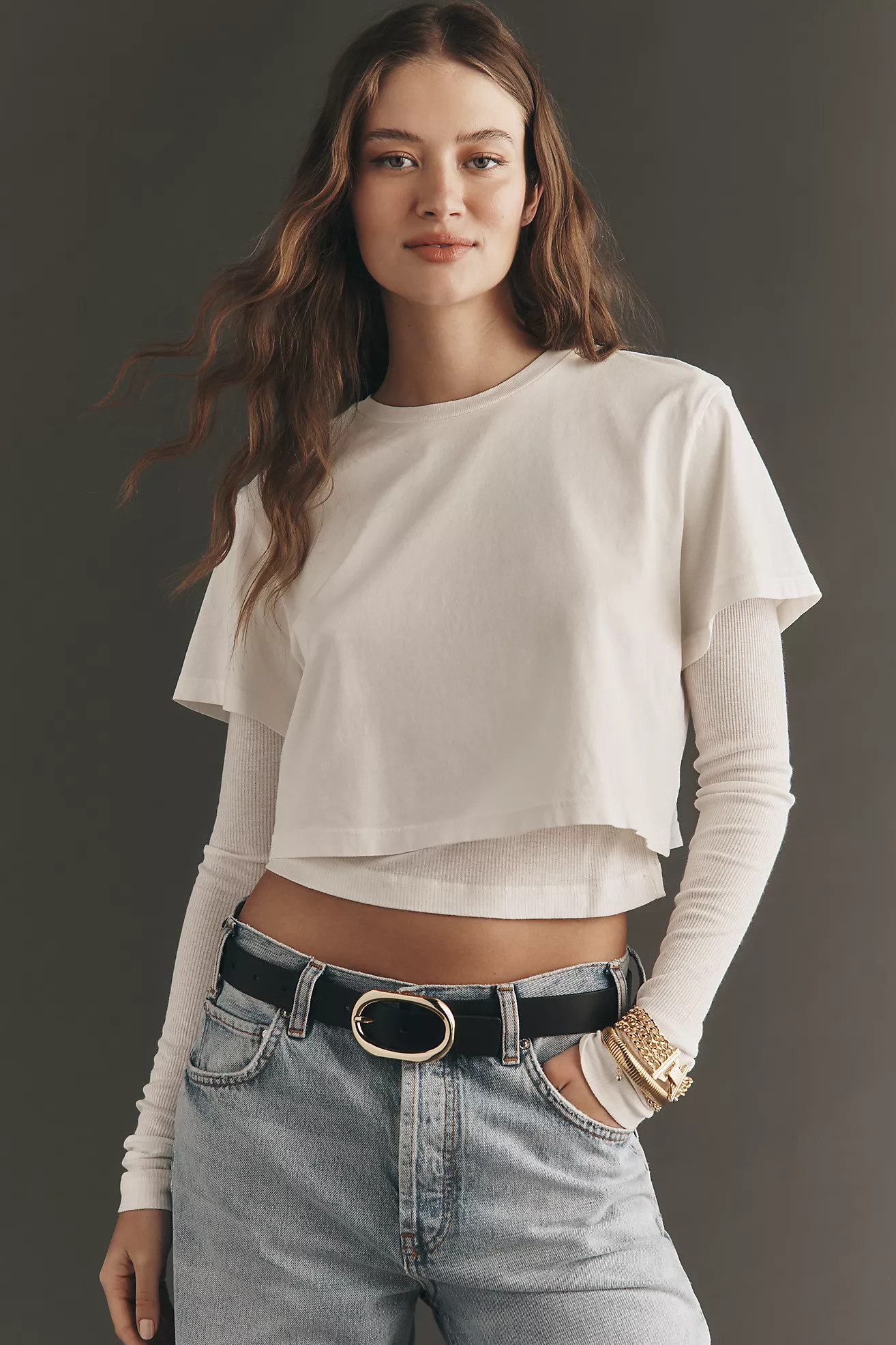 AGOLDE Romily 100% Cotton Long-Sleeve Tee | Anthropologie (US)