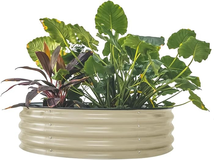 Vego garden 11" Tall 42" Round Raised Garden Bed Metal Raised Bed Planter Box for Vegetables Flow... | Amazon (US)