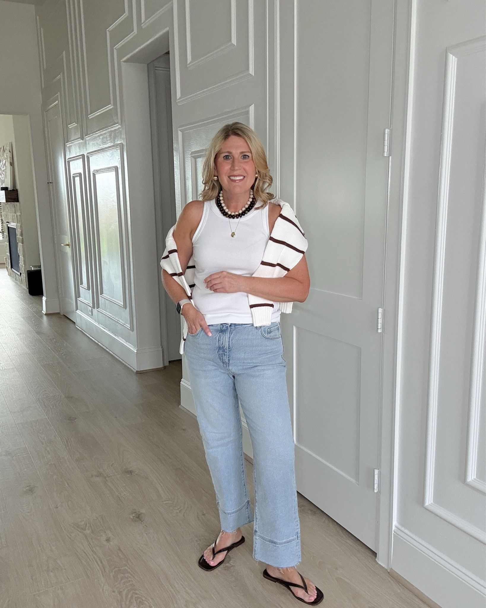 Loving this casual look. Will be wearing this striped sweater on repeat! On sale on Amazon. All cotton. Runs tts. Size up for oversized fit. 😘

Linking my “Pebble” gold pendant necklace from @Ana Luisa for another lovely option on jewelry!

#LTKFindsUnder50 #LTKStyleTip

#LTKOver40 #LTKSeasonal #LTKBeauty #LTKMidsize #LTKSaleAlert #LTKootd #LTKselfcare #LTKActive #LTKTravel