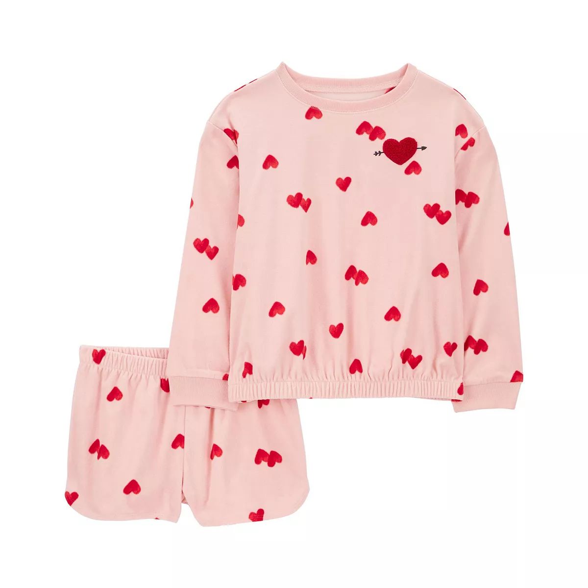 Girls 4-14 Carter's 2-Piece Heart Fleece Top & Bottoms Pajama Set | Kohl's