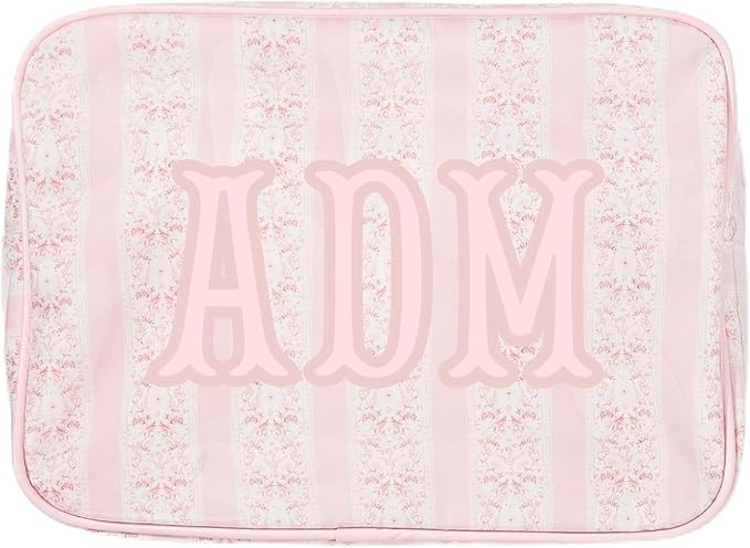 Personalized Clear Coated Pouch - Medium or Large Toiletry Bag with Embroidered or Applique Monog... | Amazon (US)