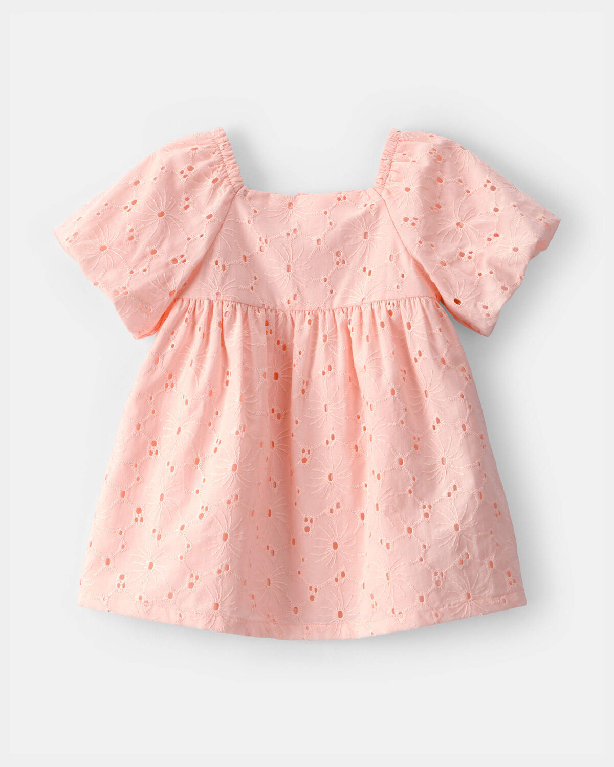Baby Girl Short-Sleeve Eyelet Dress - Pink | Carter's Inc